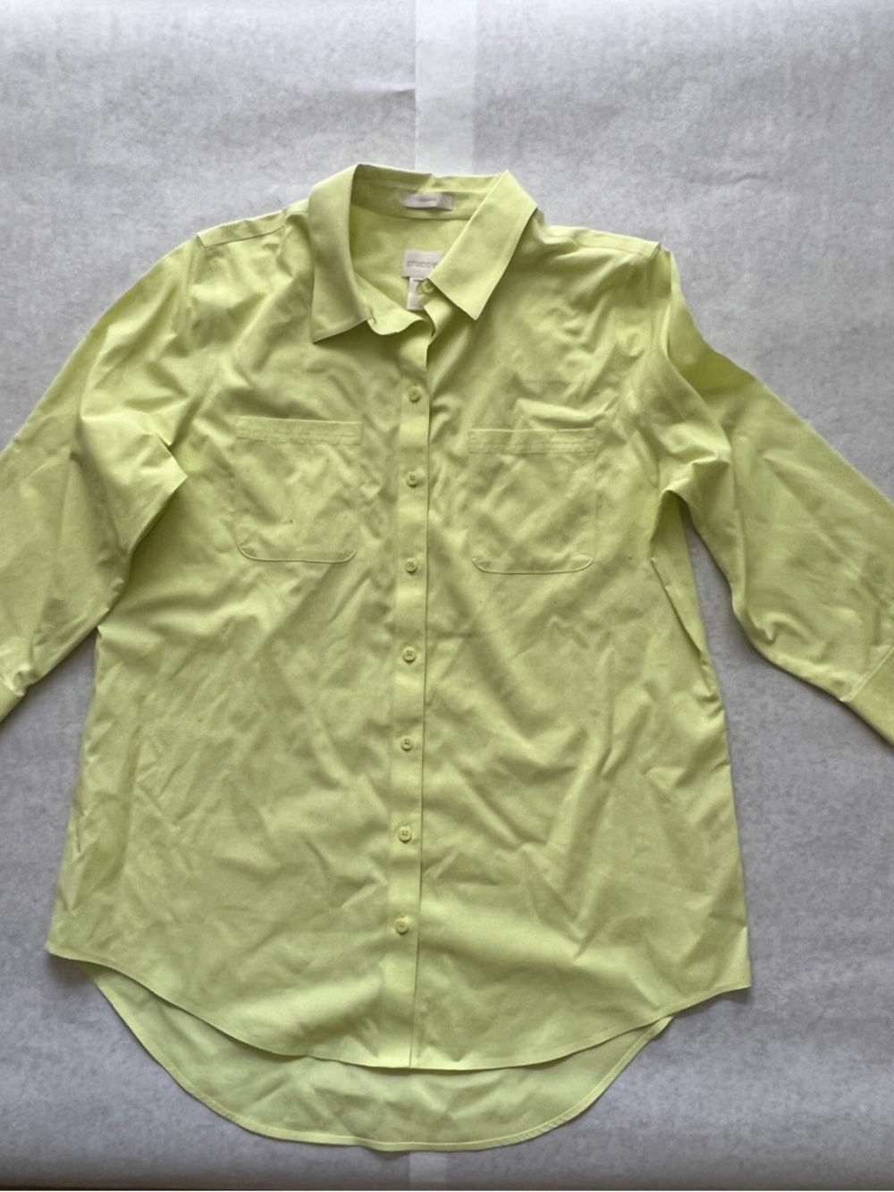 Chico's Pale Lime Button-Up Blouse